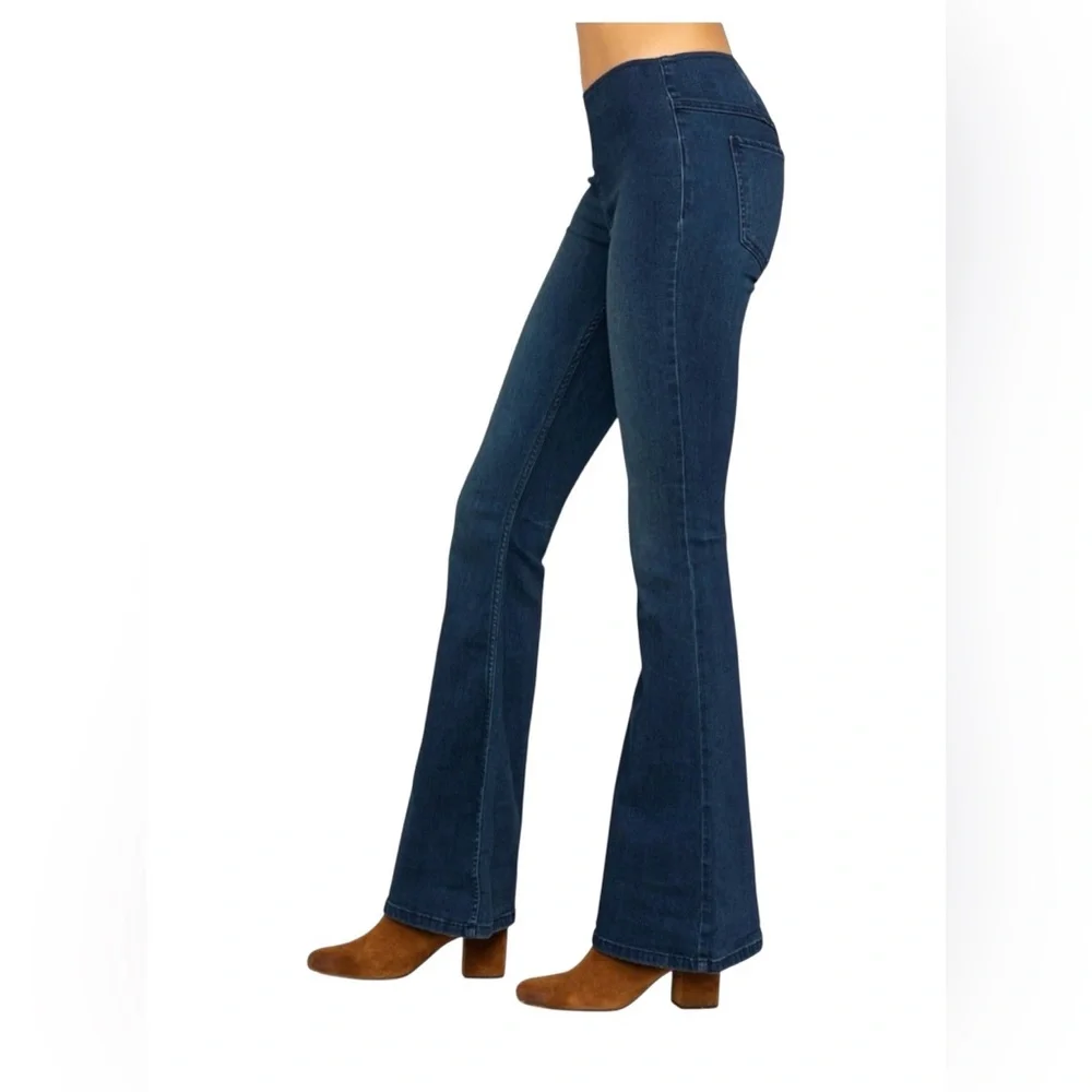 Free People We The‎ Free Penny Pull-On Flare Jeans Size 26 Dark Wash Boho